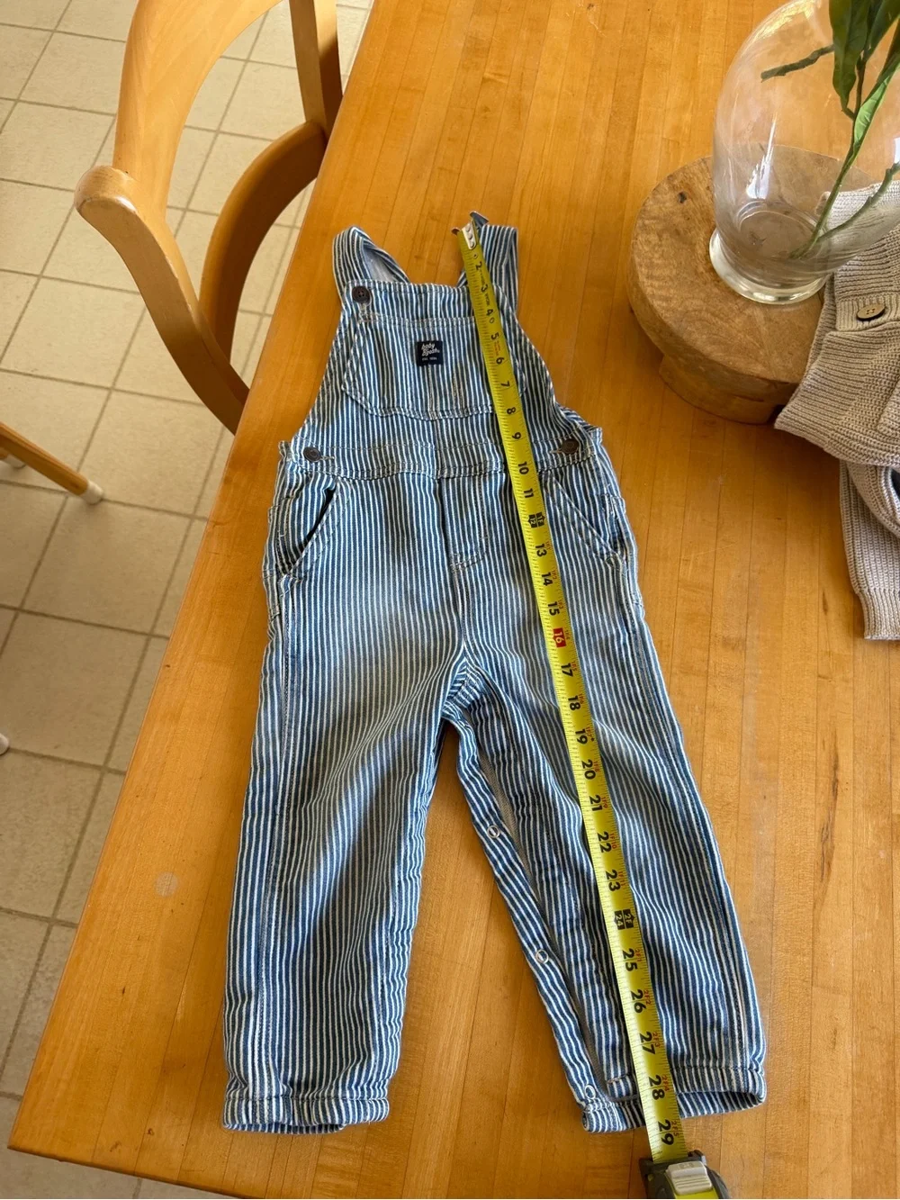 OshKosh B'gosh Blue & White Striped Overalls